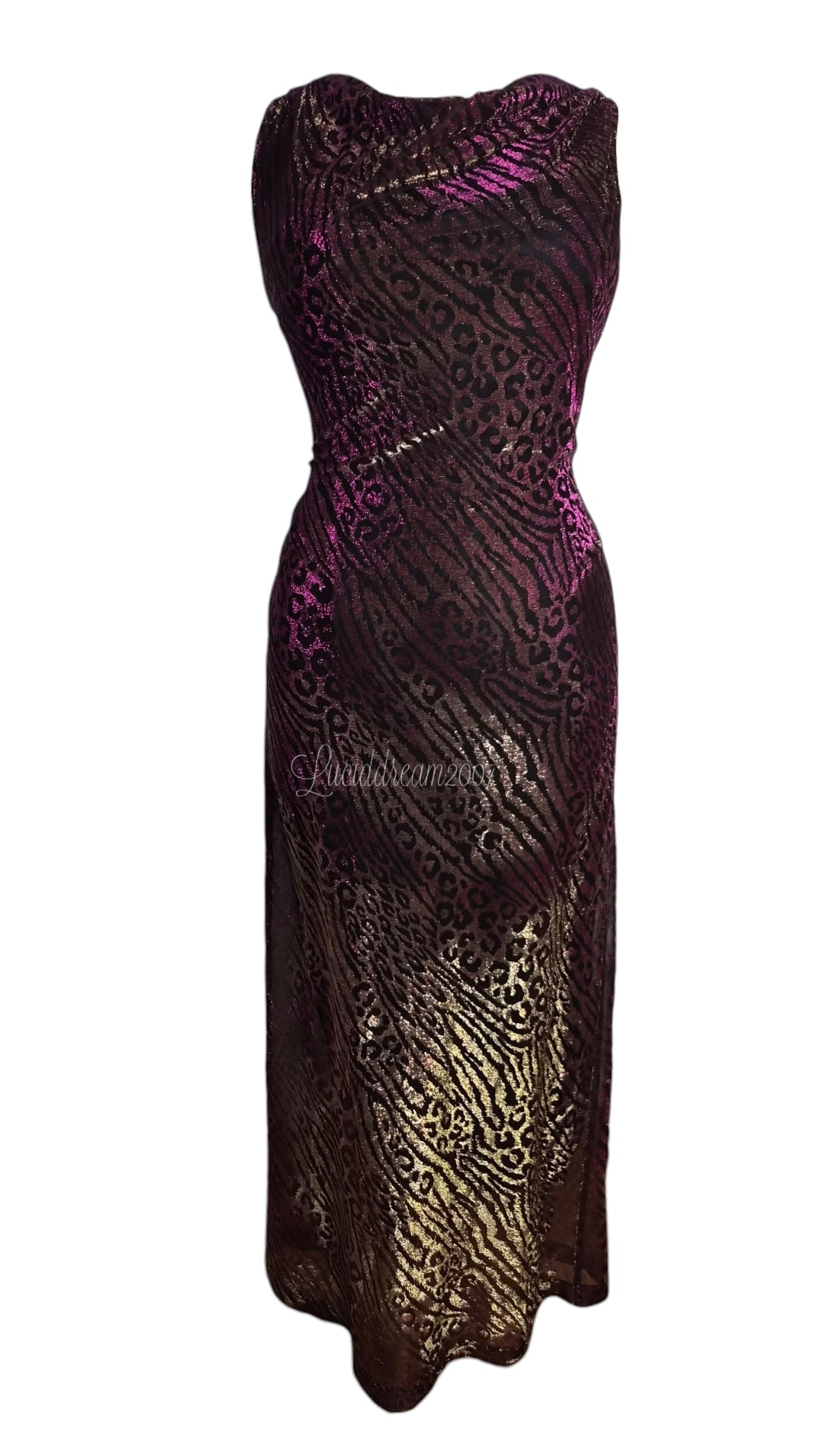 Iridescent leopard print dress