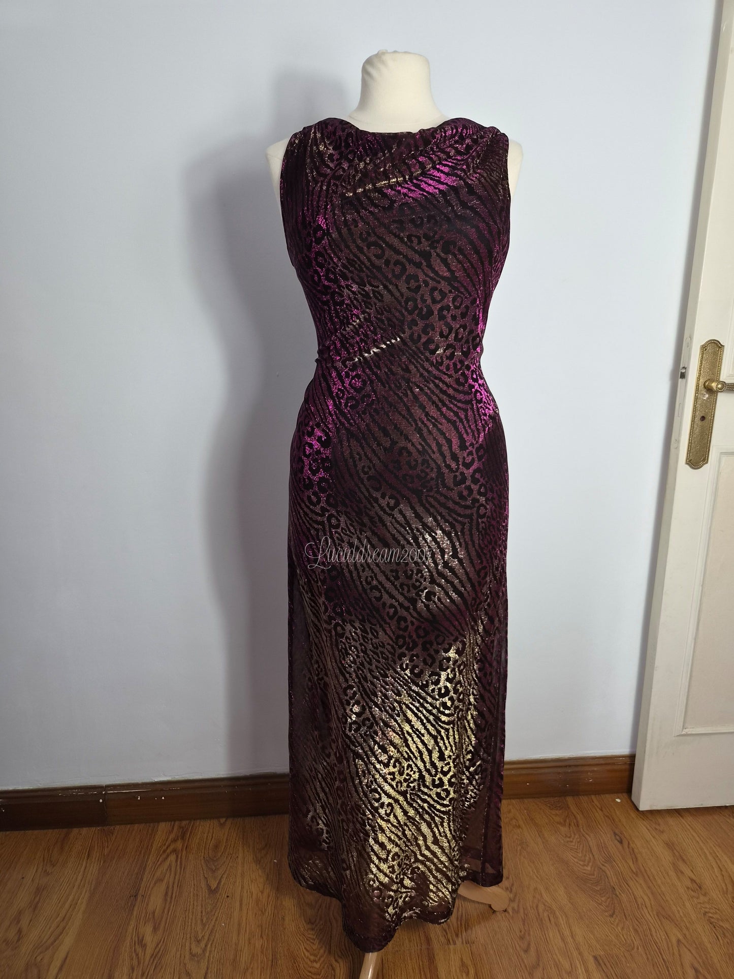 Iridescent leopard print dress