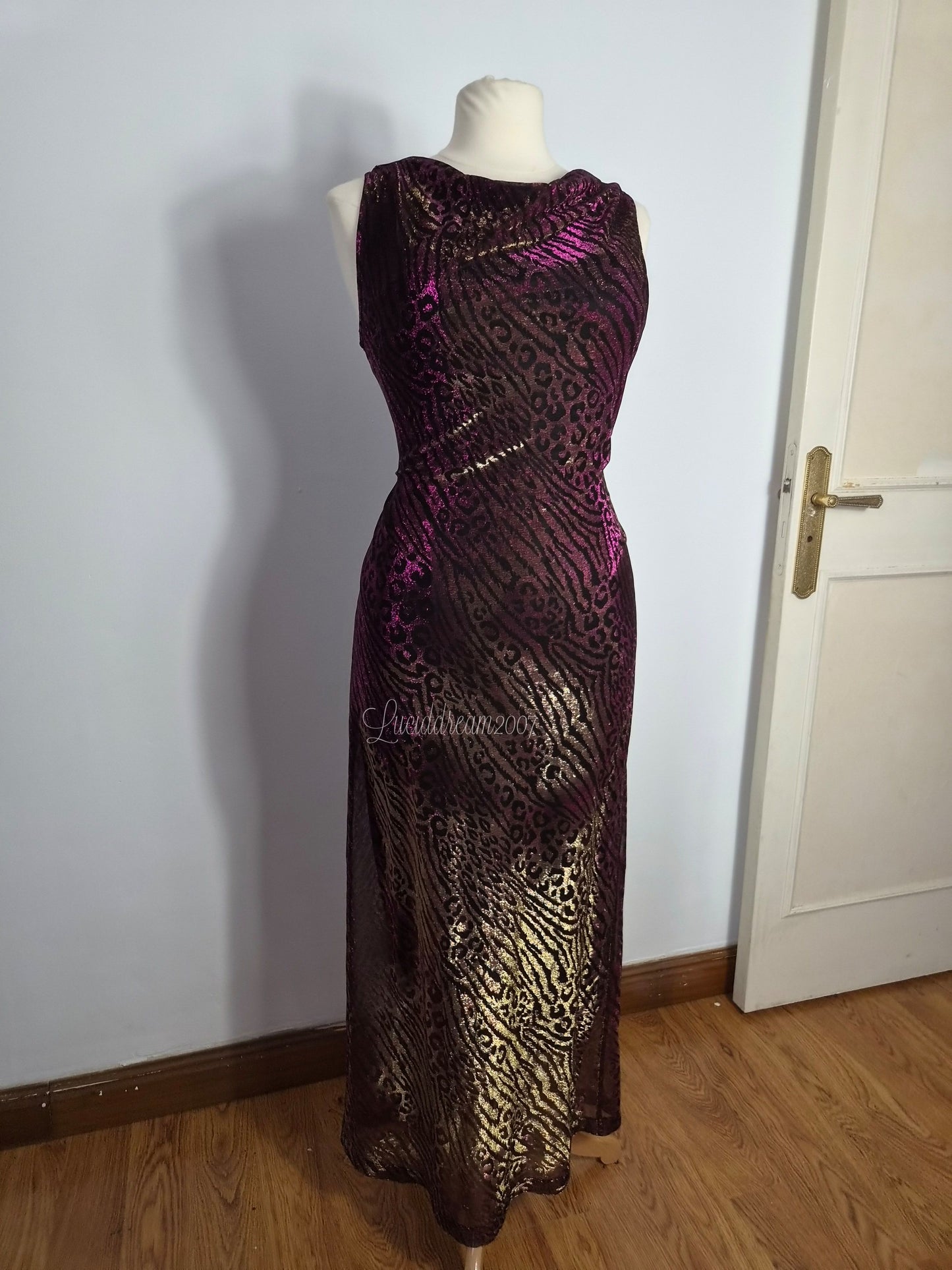 Iridescent leopard print dress