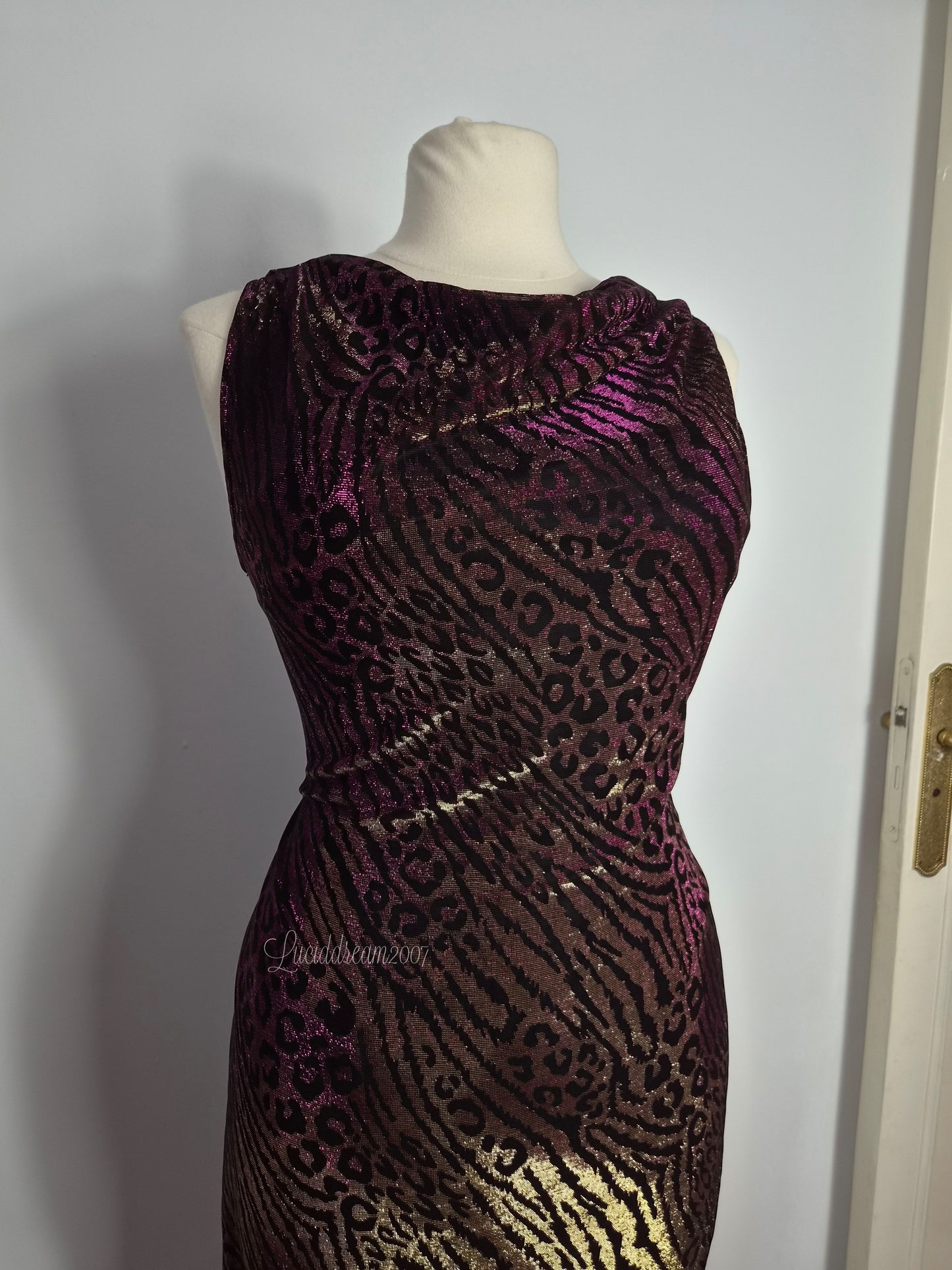 Iridescent leopard print dress