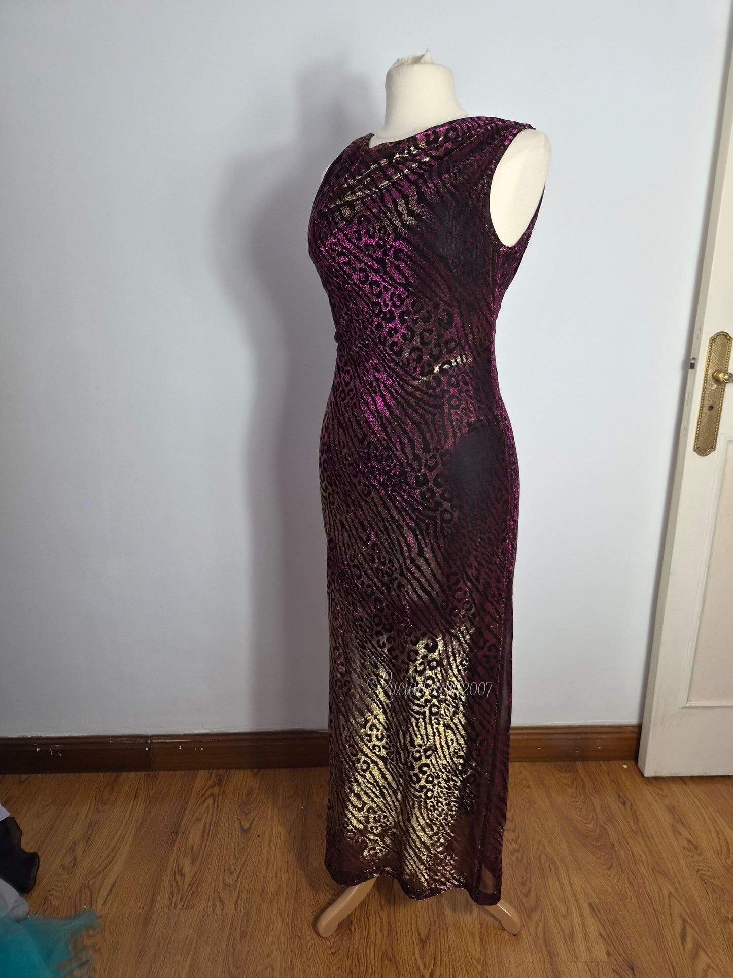 Iridescent leopard print dress