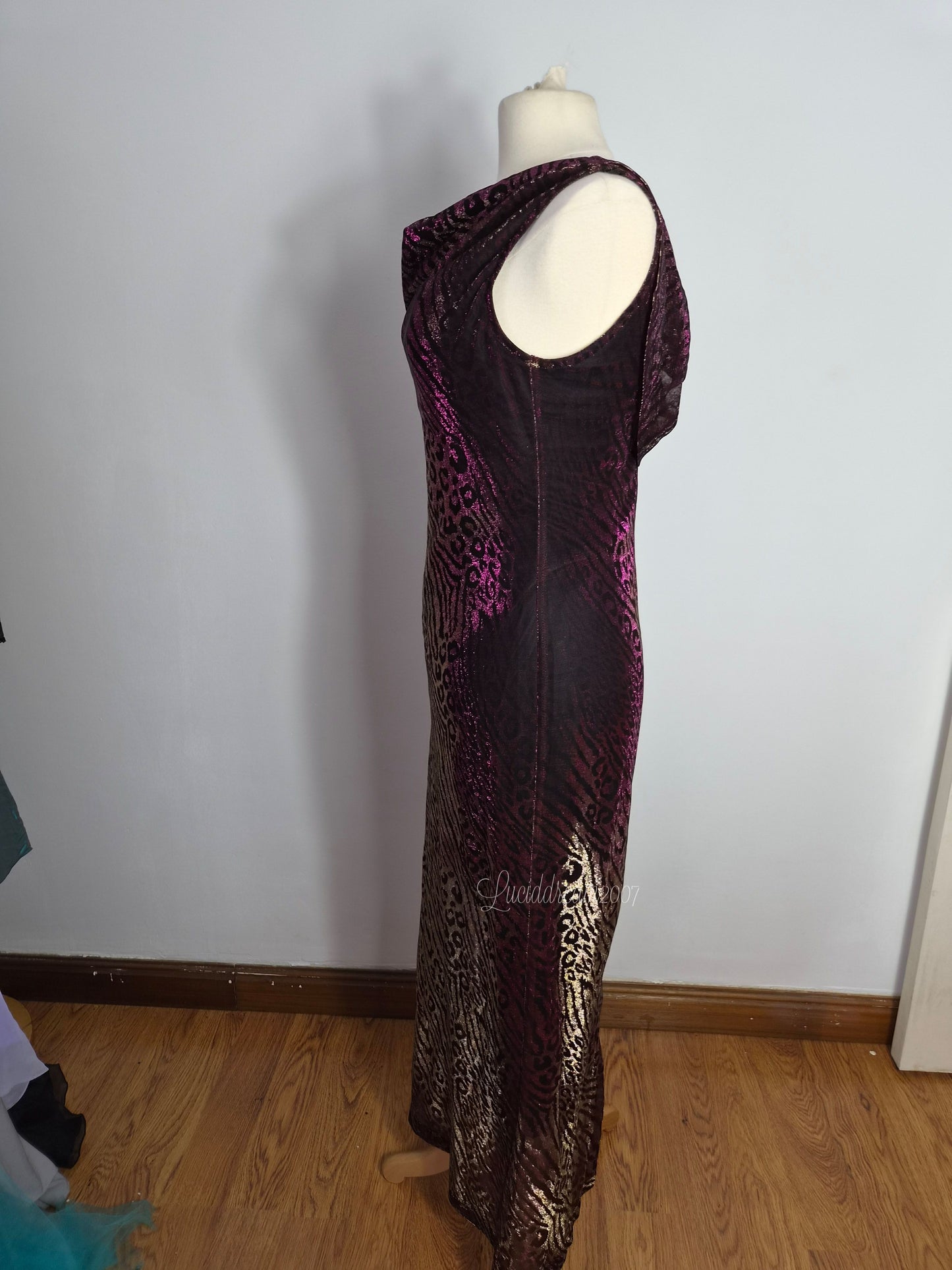 Iridescent leopard print dress