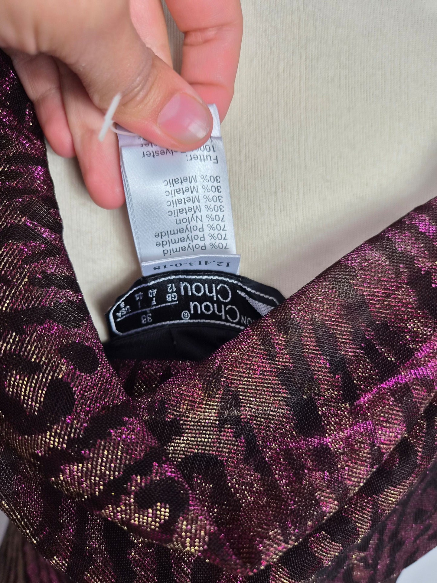 Iridescent leopard print dress