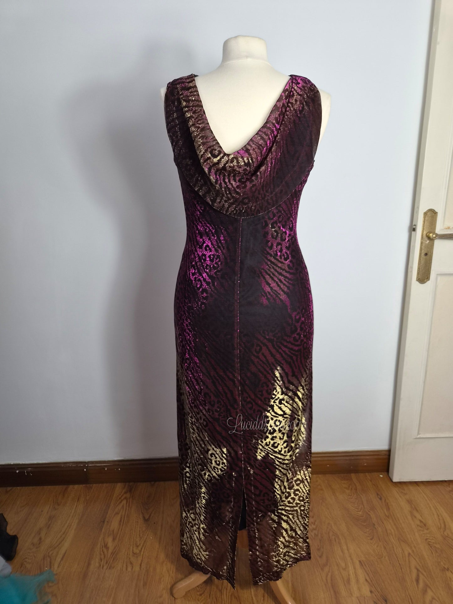 Iridescent leopard print dress