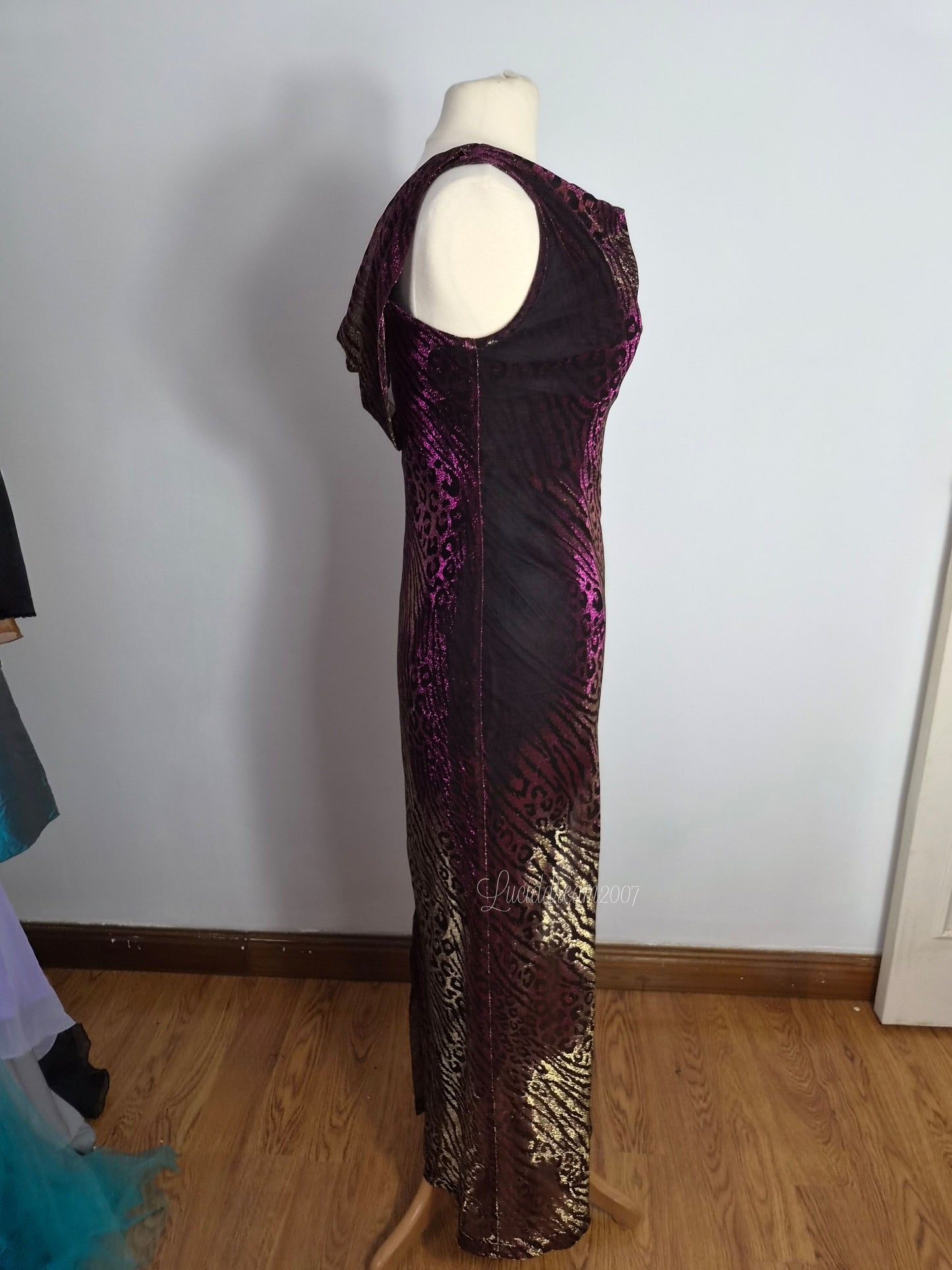 Iridescent leopard print dress