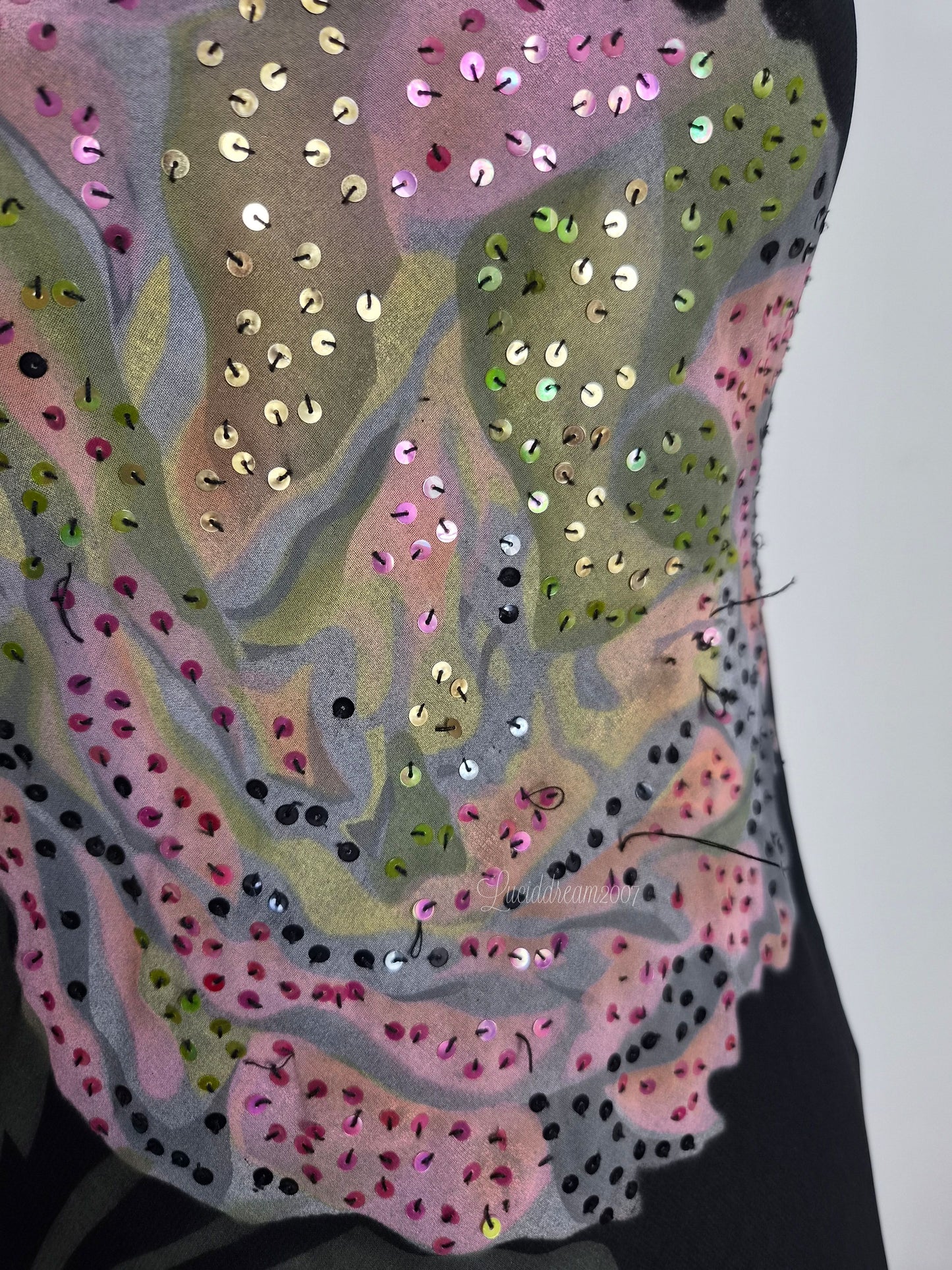 Robe dos nu noire motif fleur