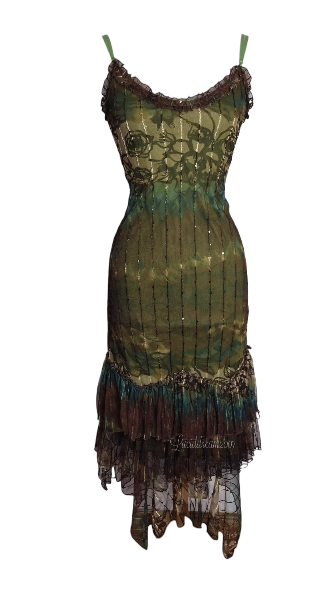 Green lace dress
