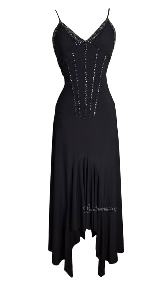 Robe noire détails strass