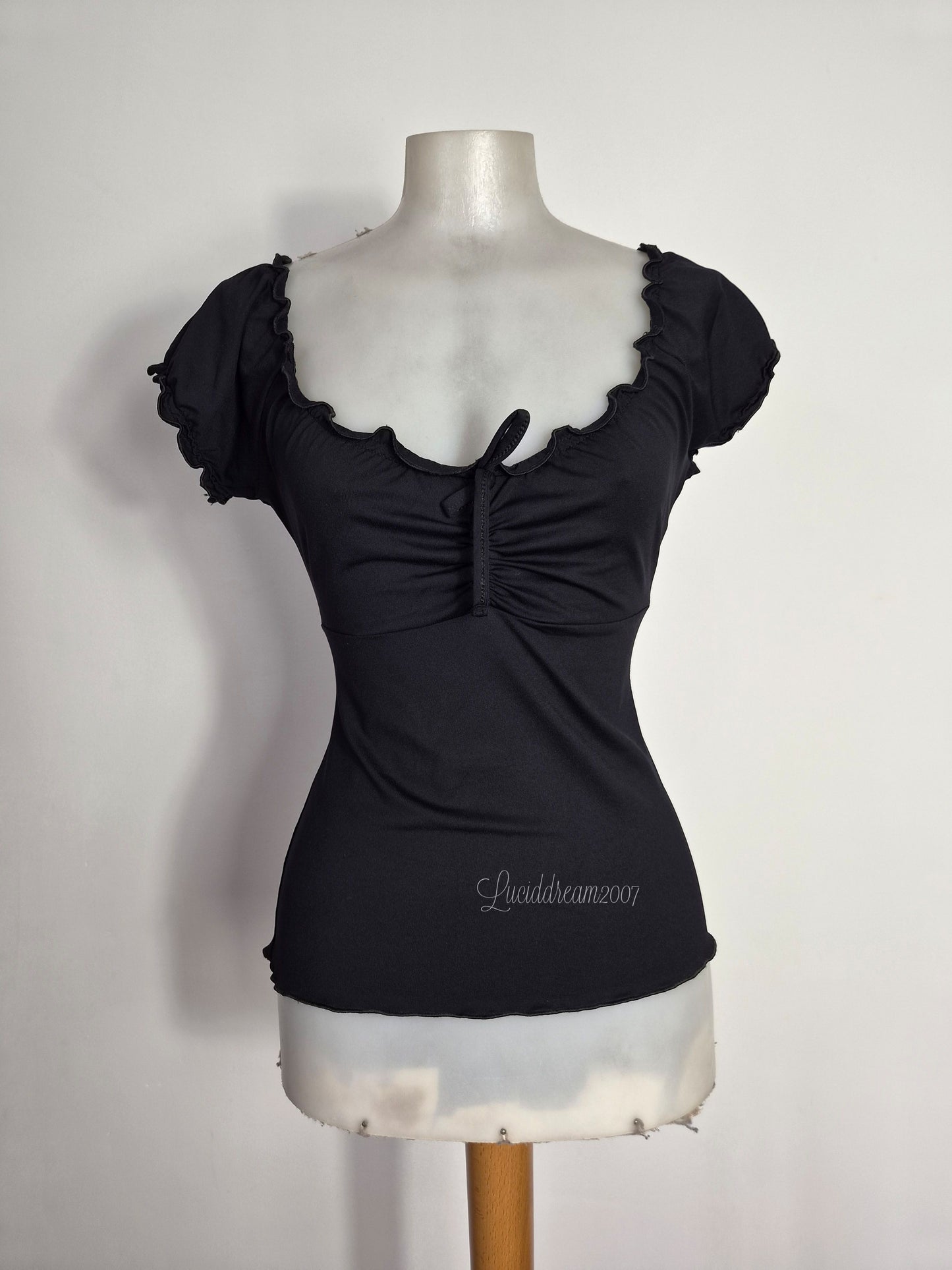 Black bardot high neck
