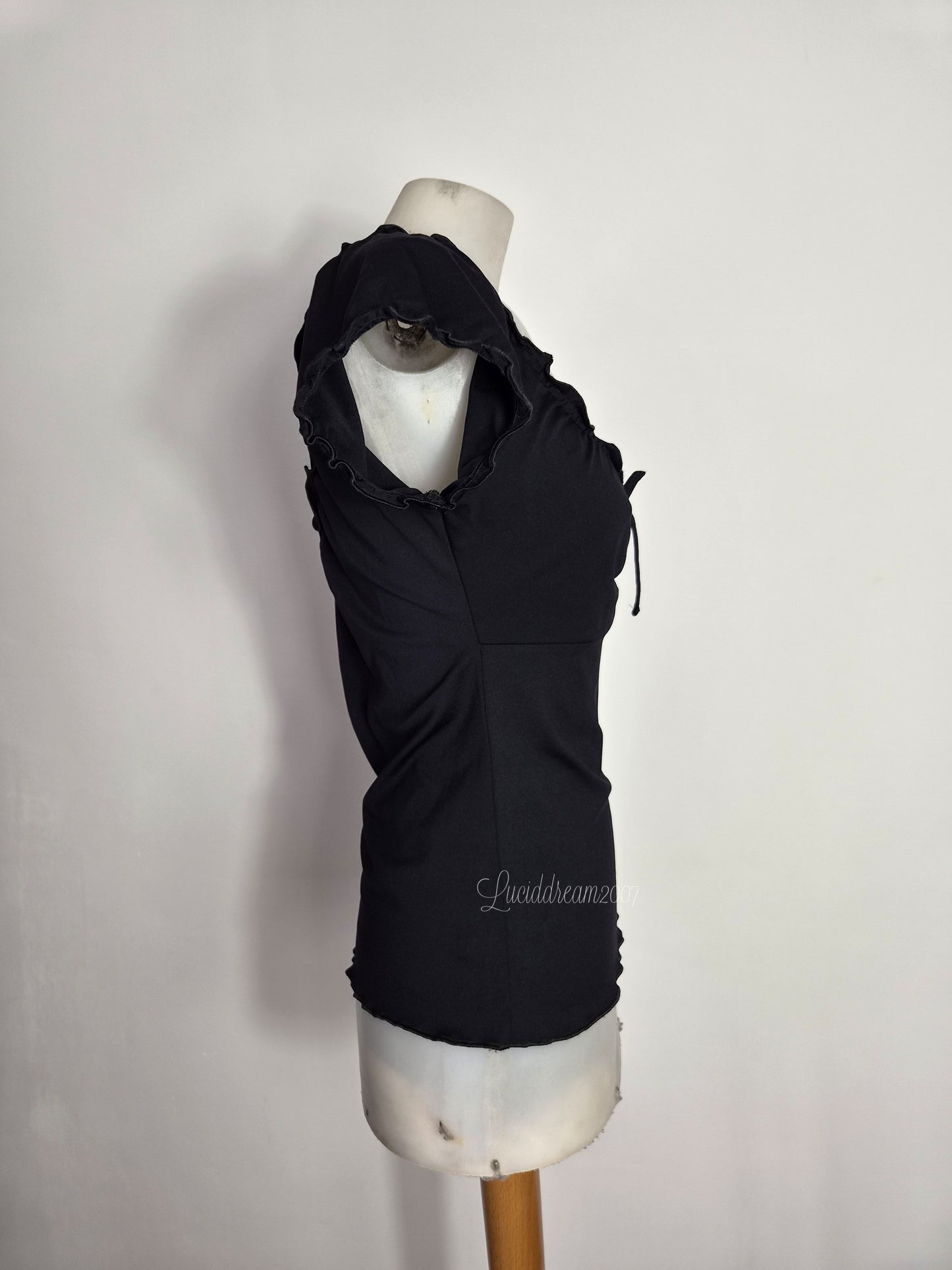 Black bardot high neck
