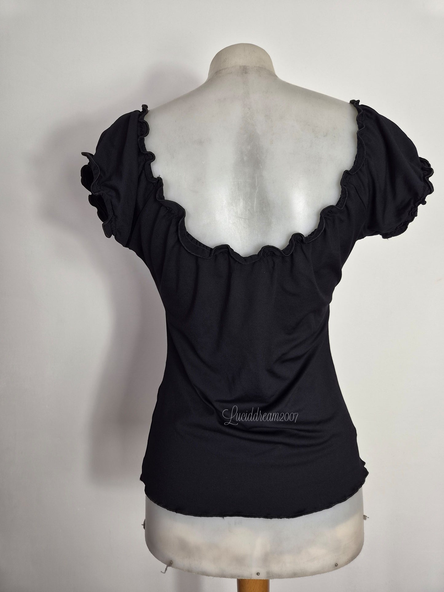 Black bardot high neck