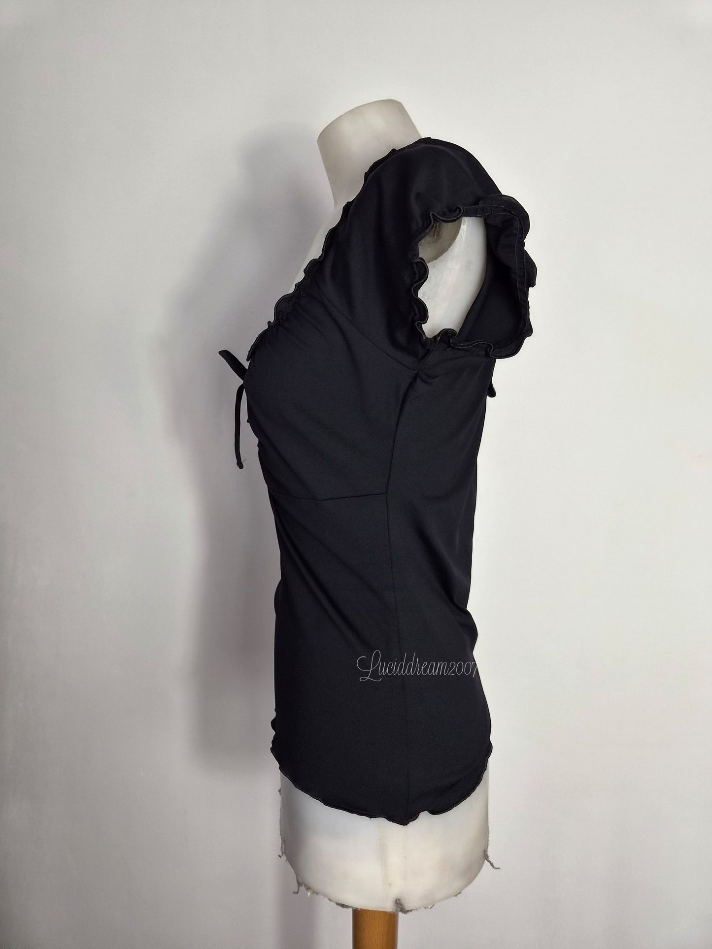 Black bardot high neck