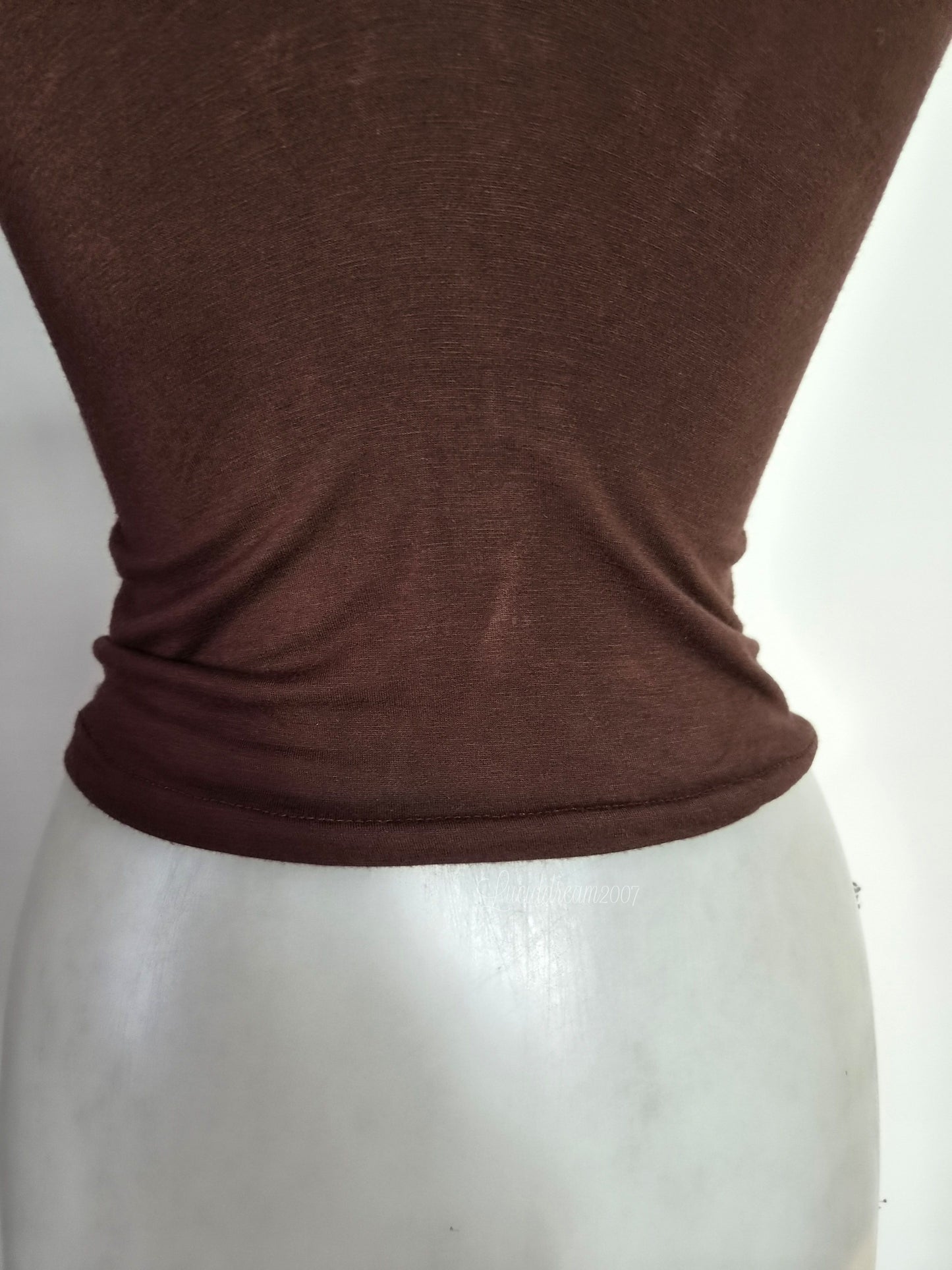 Haut effet corset marron et doré