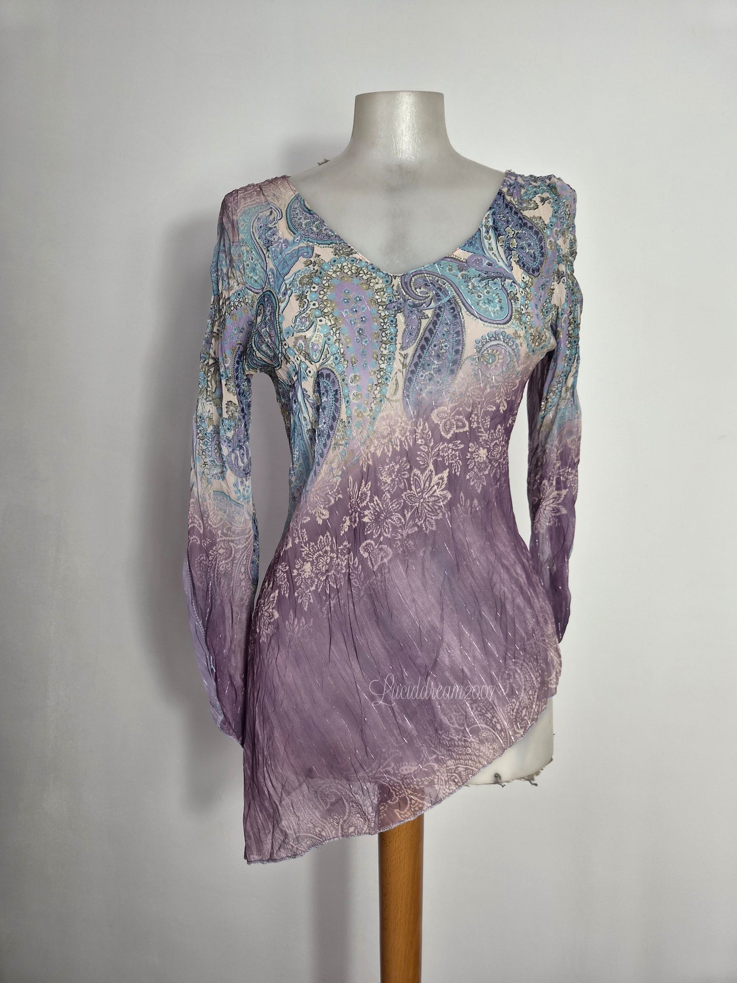 Haut en voile tons bleu et violet