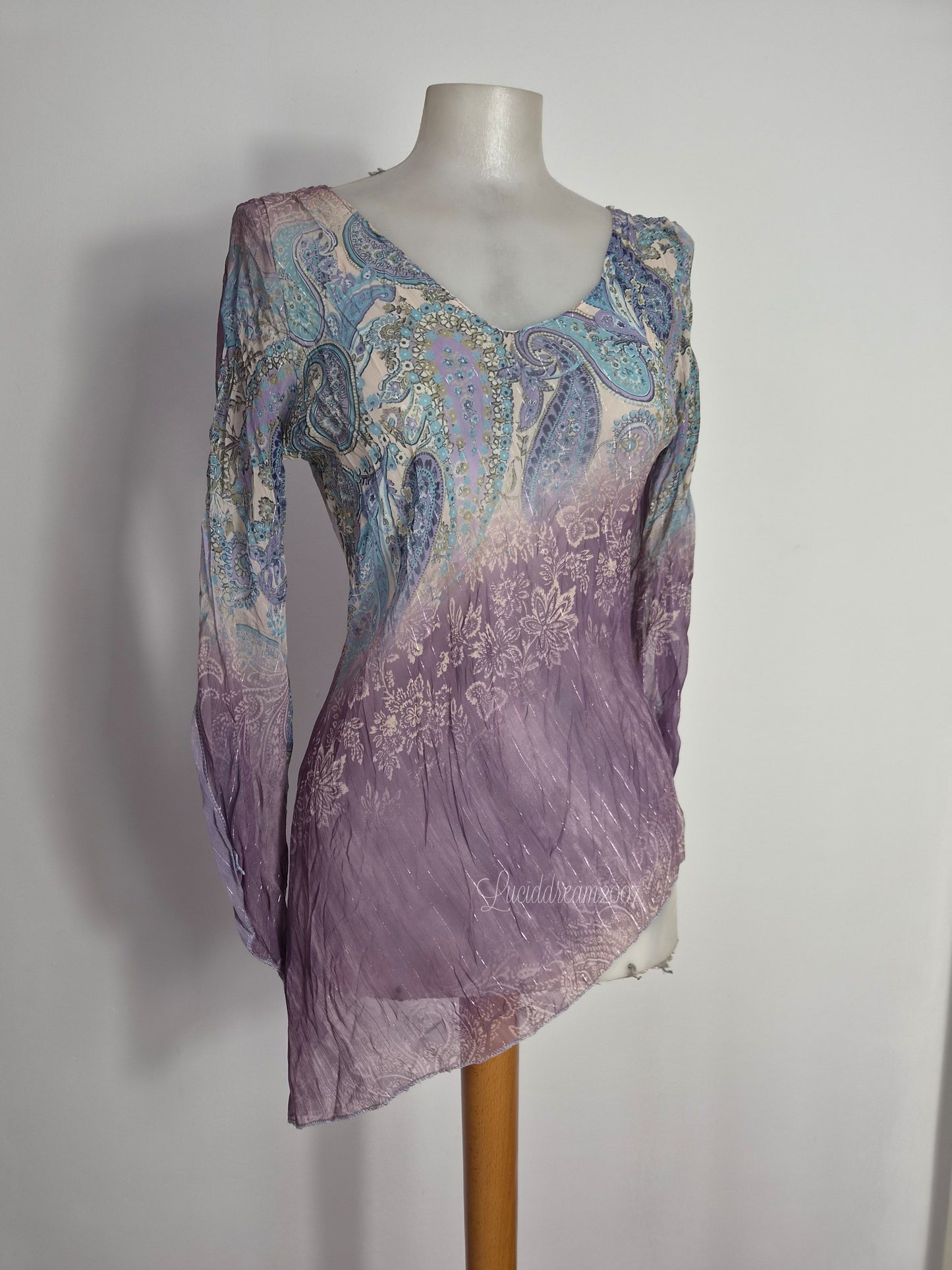 Haut en voile tons bleu et violet