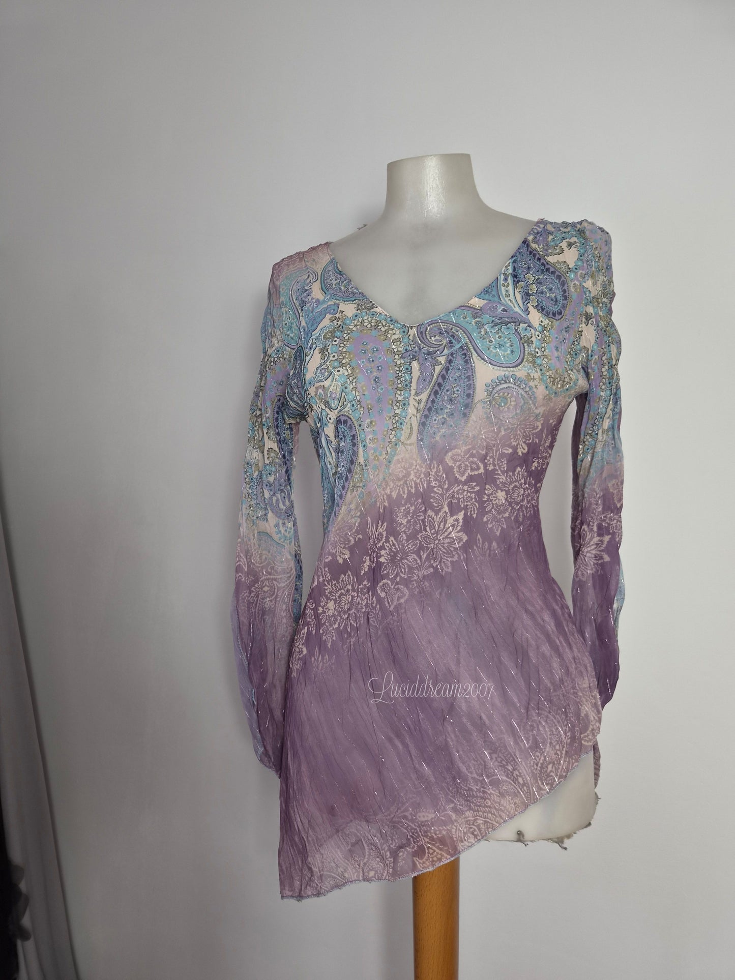 Haut en voile tons bleu et violet