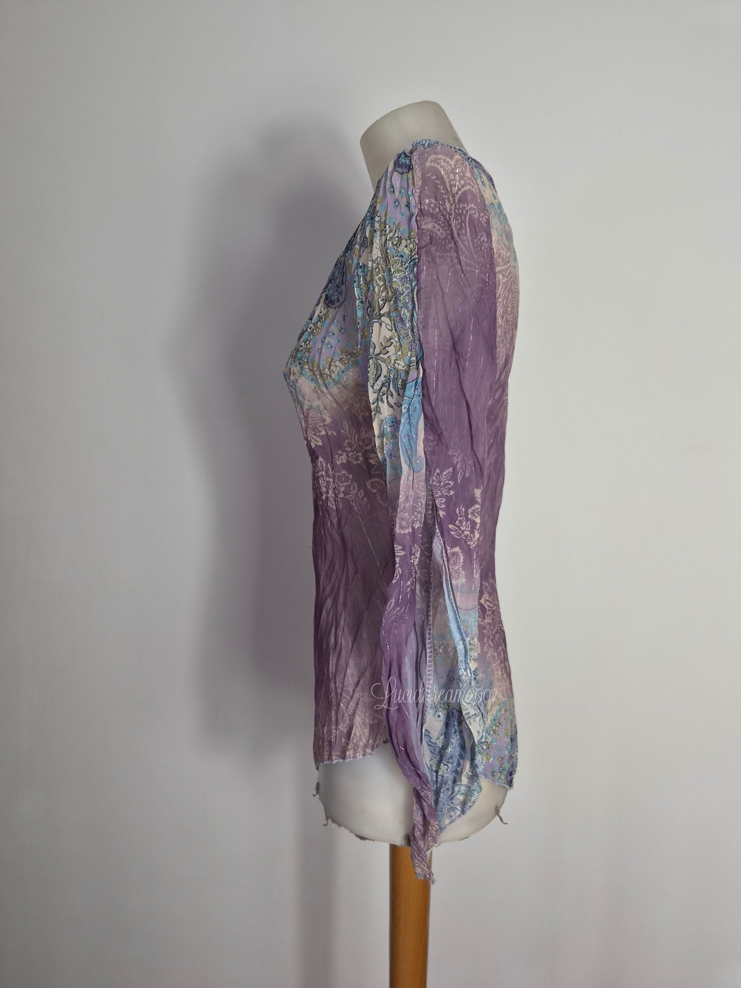 Haut en voile tons bleu et violet