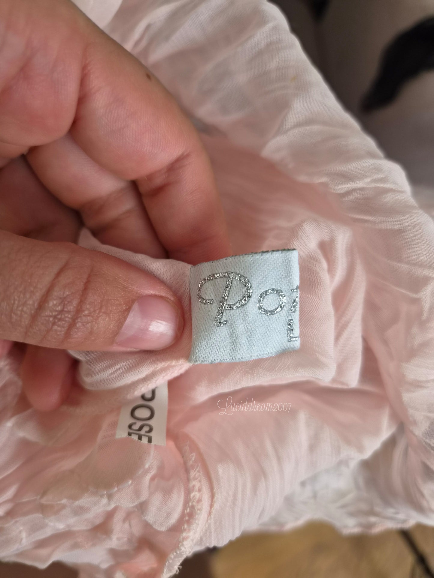 Chemisier en voile brodé rose