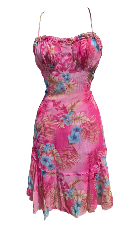 Robe rose motif floral