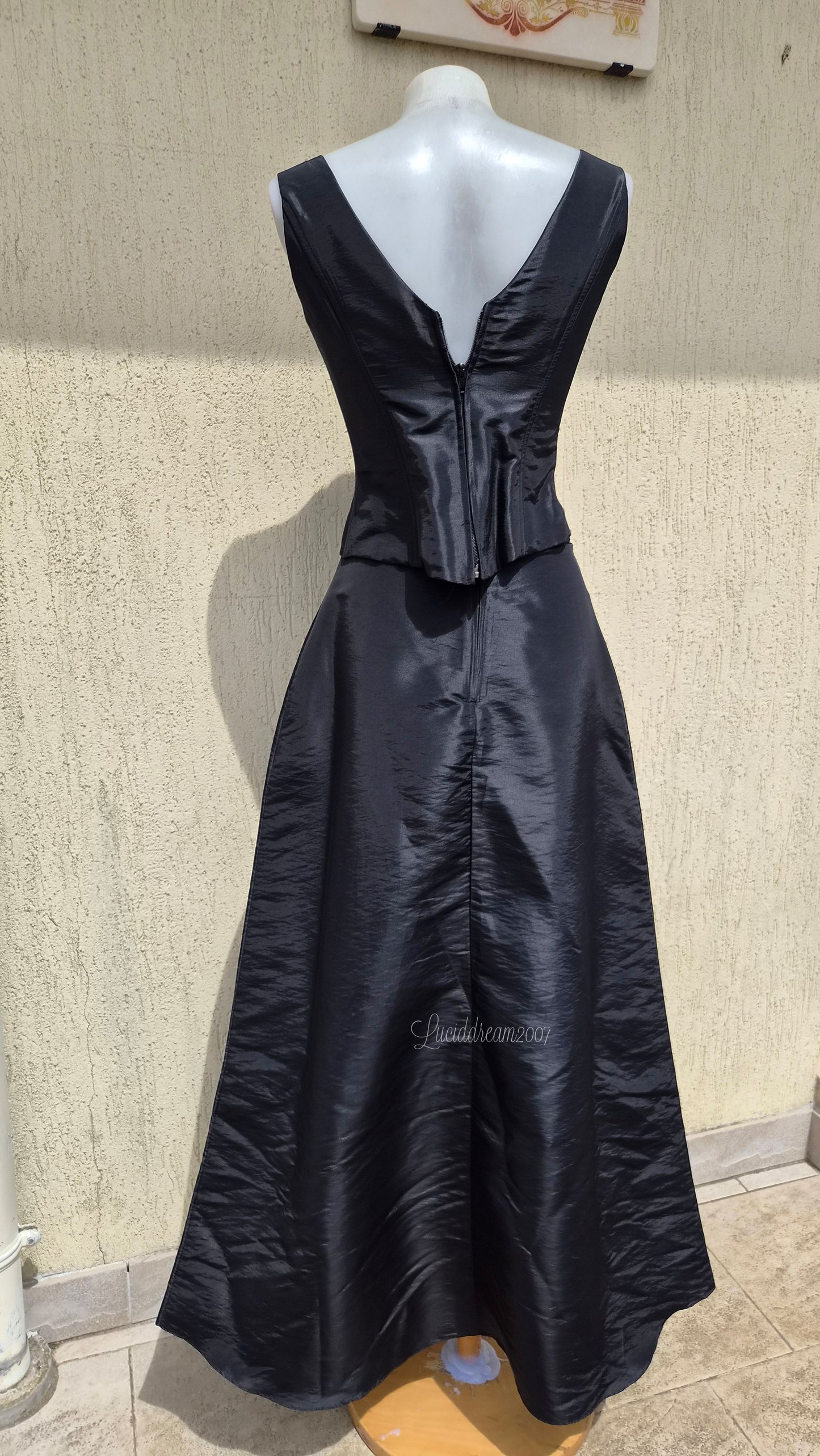 Ensemble noir haut effet corset