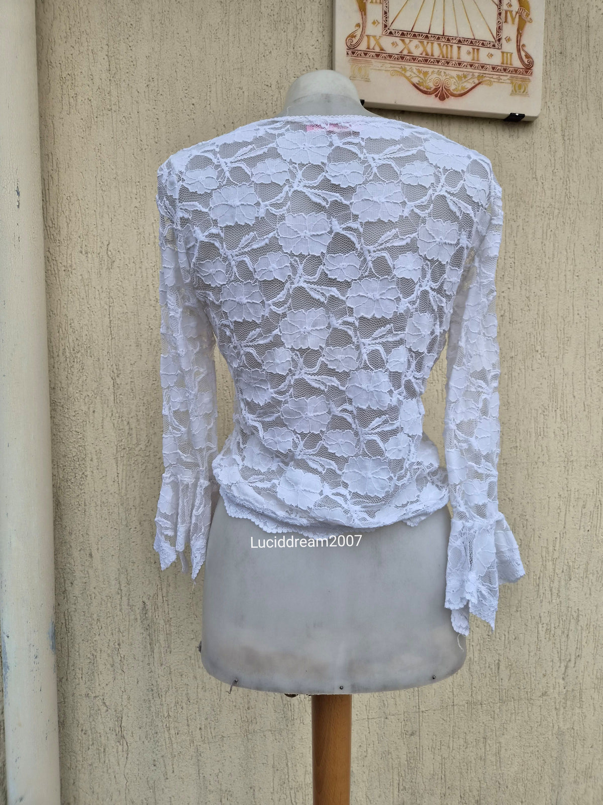 White lace top with lacing