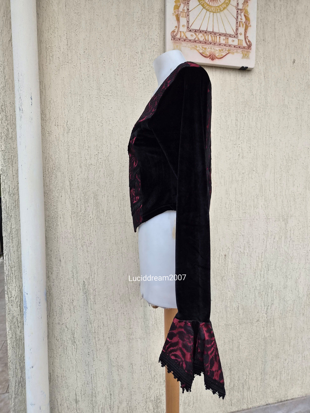 Black and red romantic gothic top