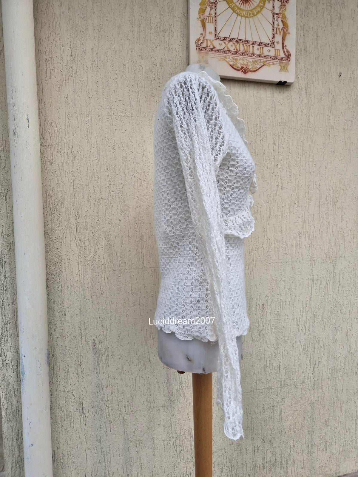 Wool and mohair sweater with flower detail