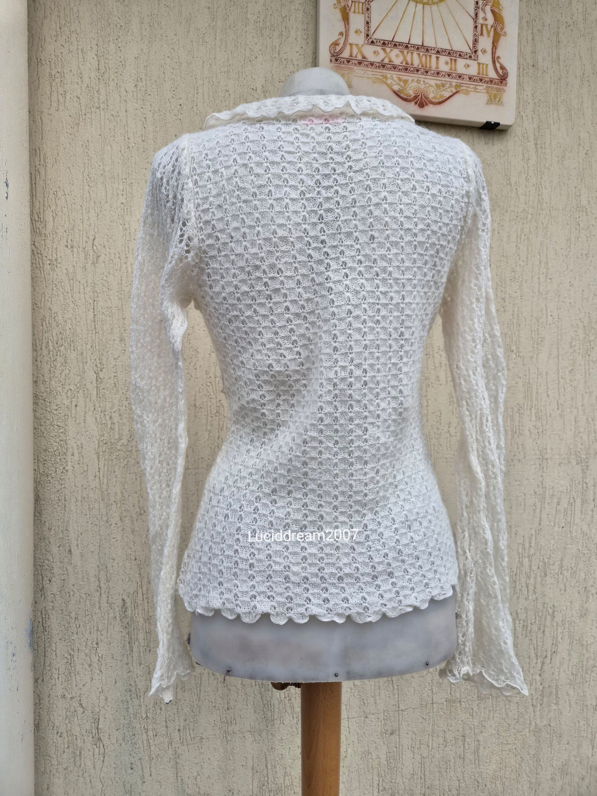 Wool and mohair sweater with flower detail
