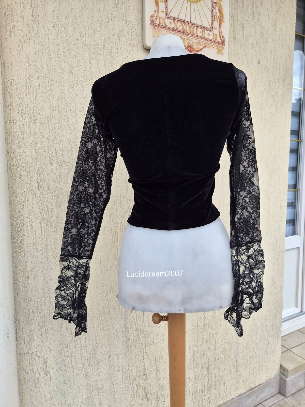 Haut corset velours et dentelle