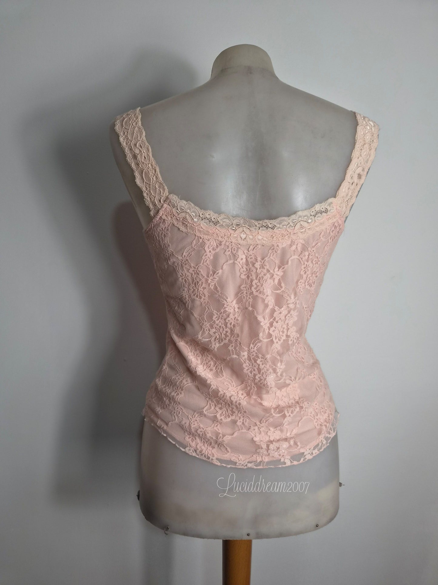 Pink lace corset top