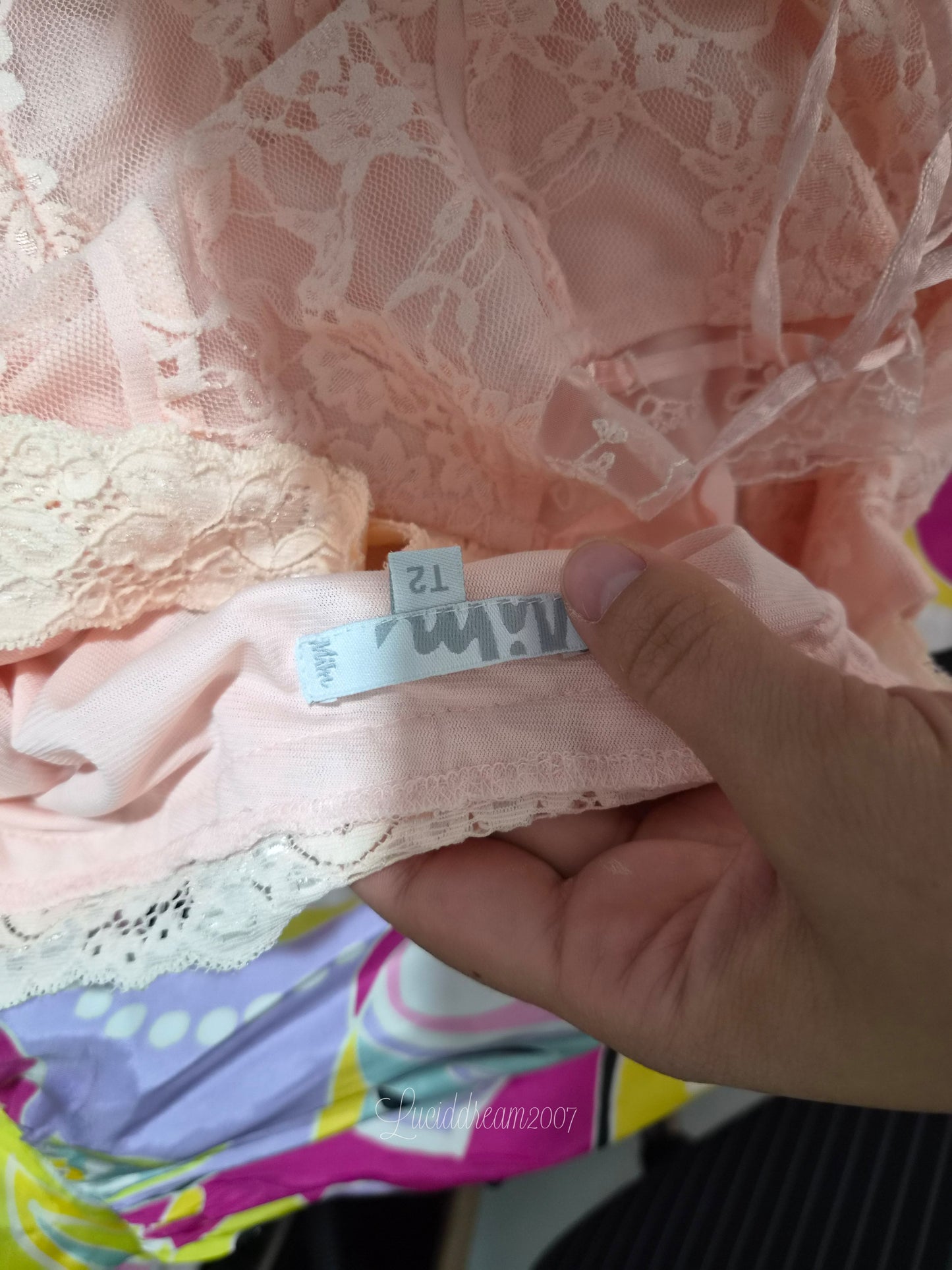 Pink lace corset top