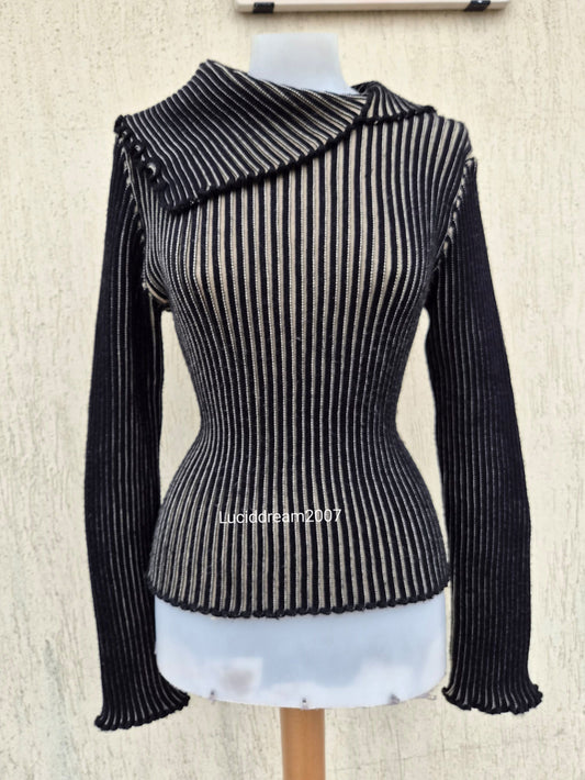 Pull côtelé marron