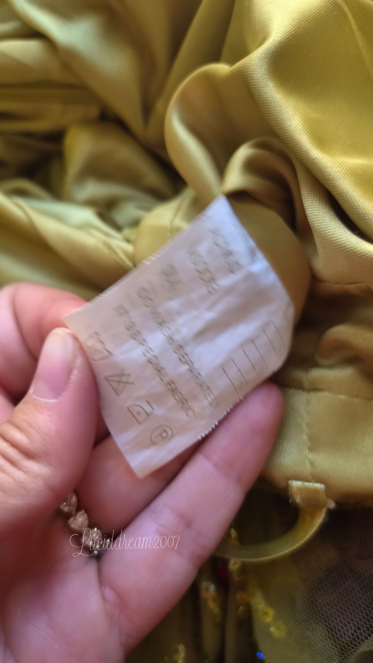 Robe en soie verte brodée
