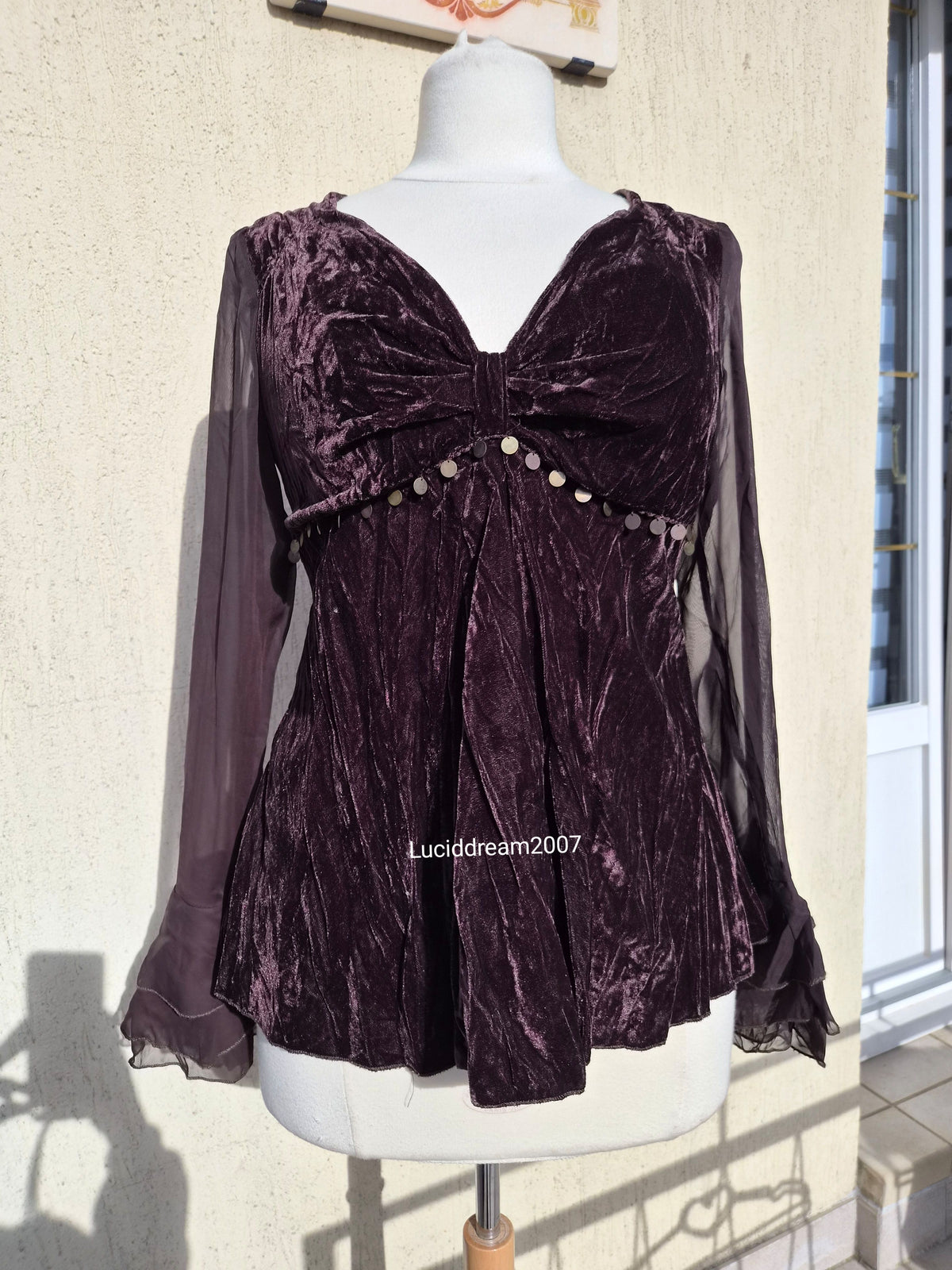 Haut en velours marron