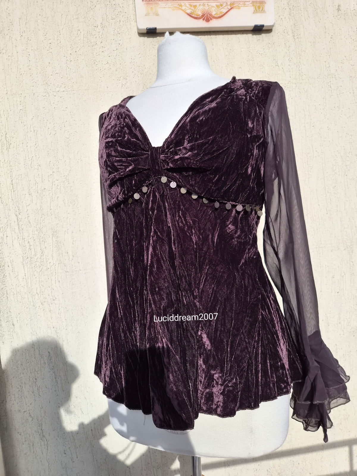 Haut en velours marron