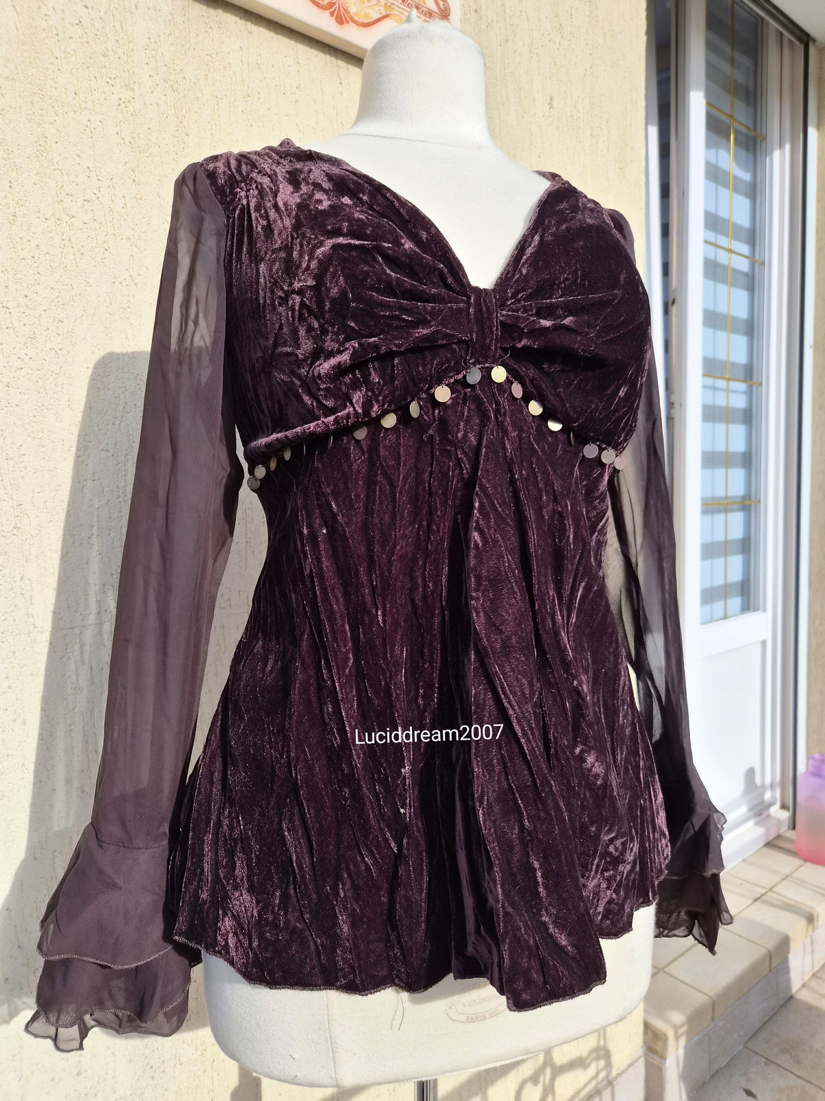 Haut en velours marron