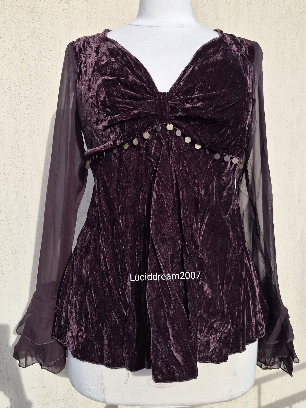 Haut en velours marron