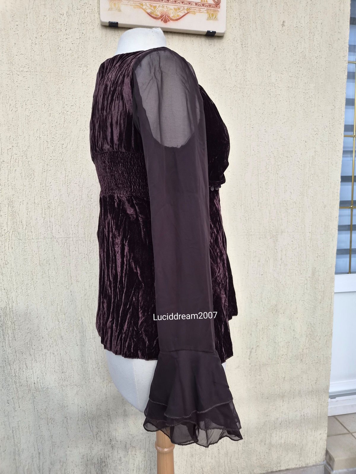 Haut en velours marron