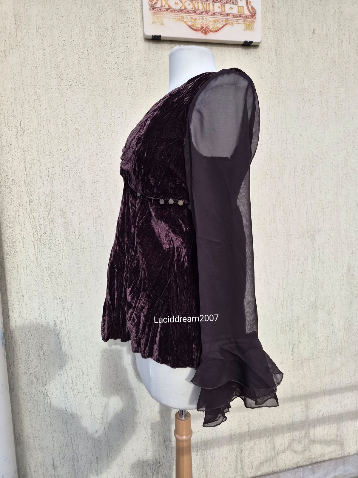 Haut en velours marron