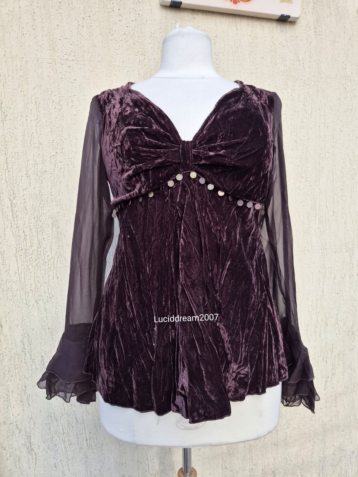 Haut en velours marron
