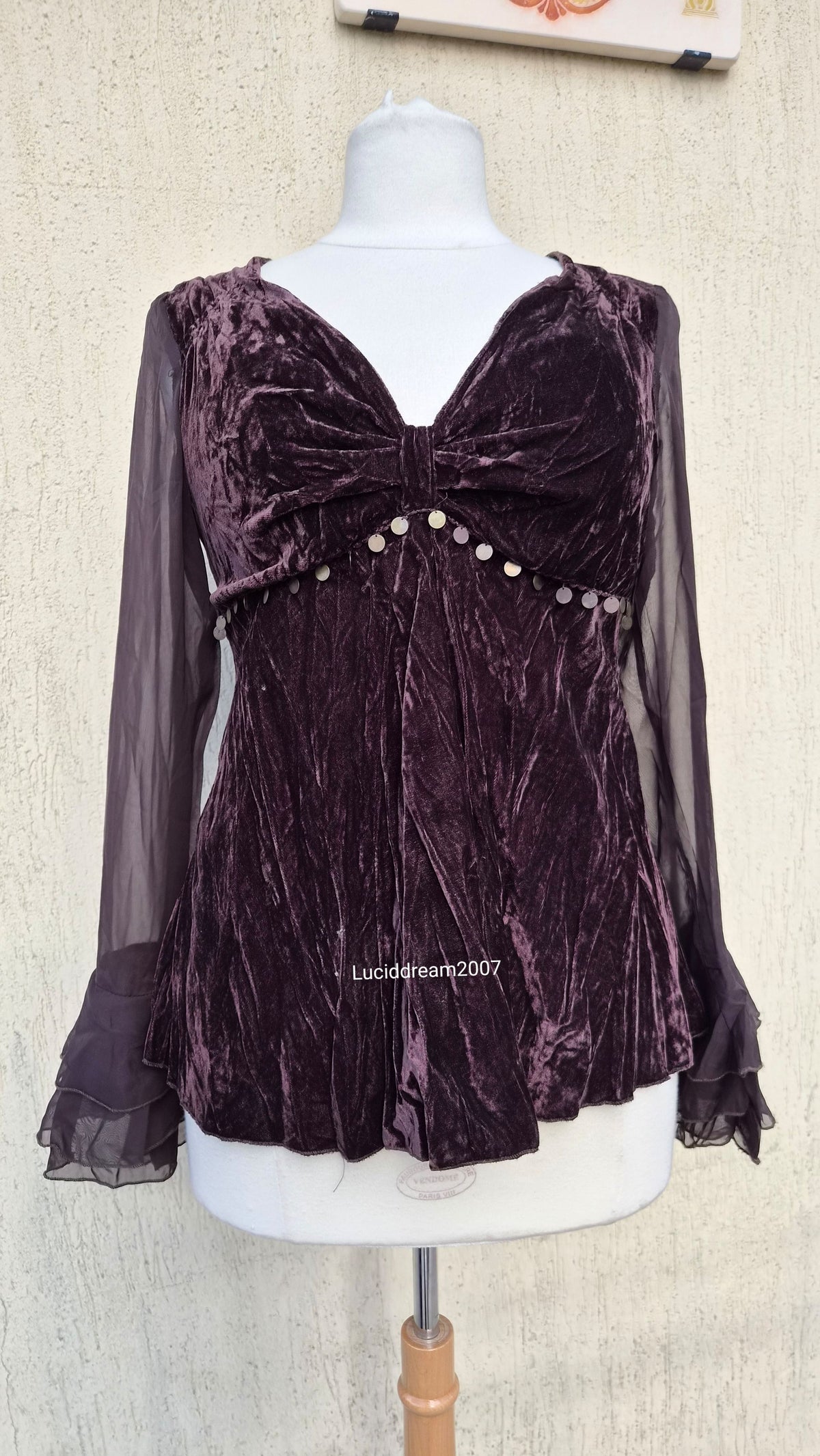 Haut en velours marron