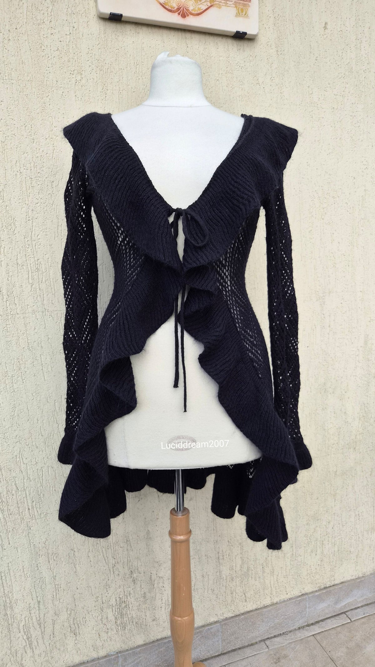 Long cardigan noir