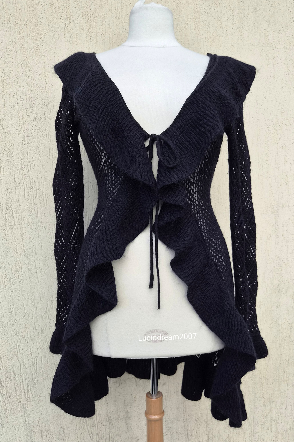 Long cardigan noir