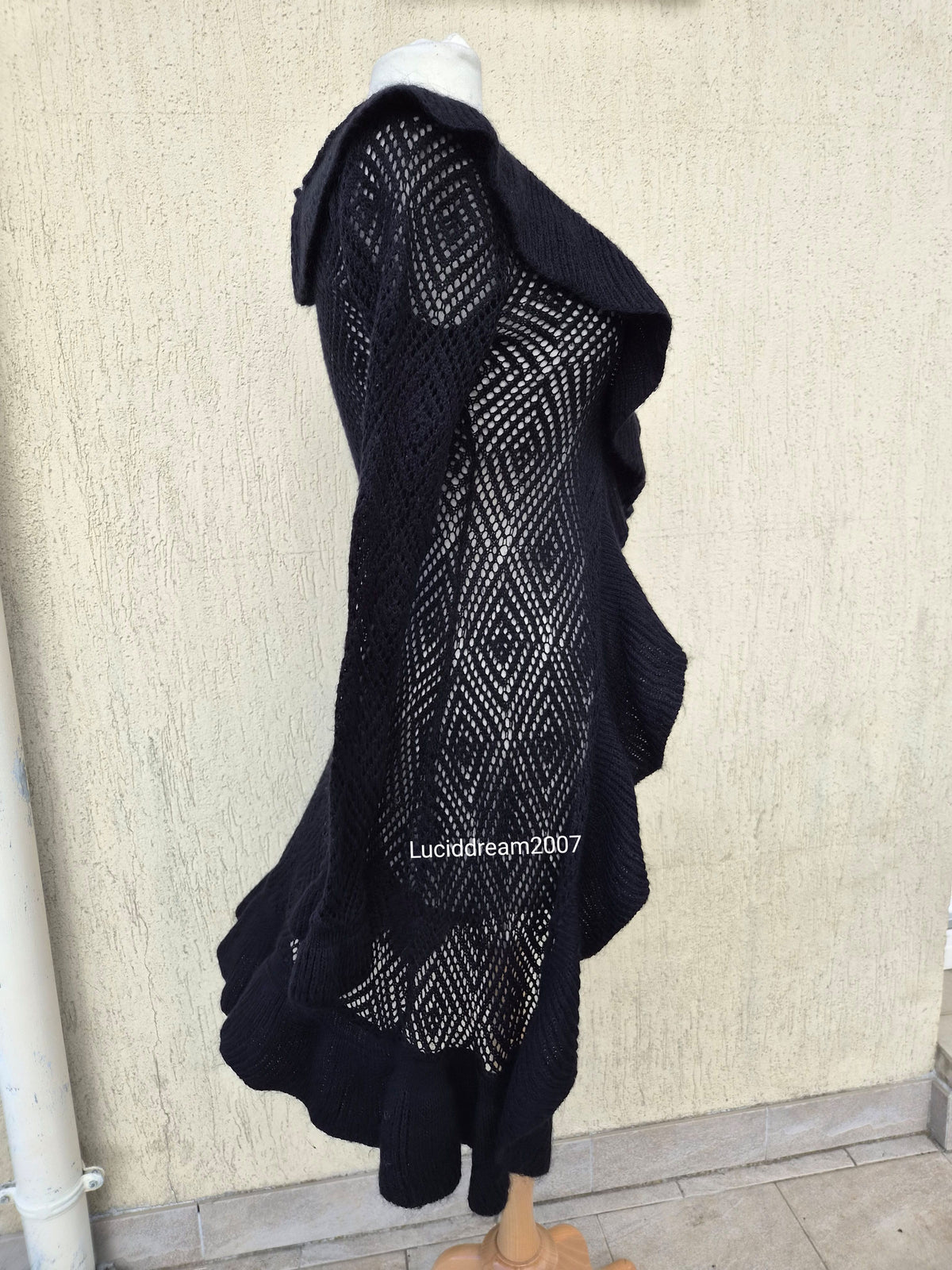 Long cardigan noir