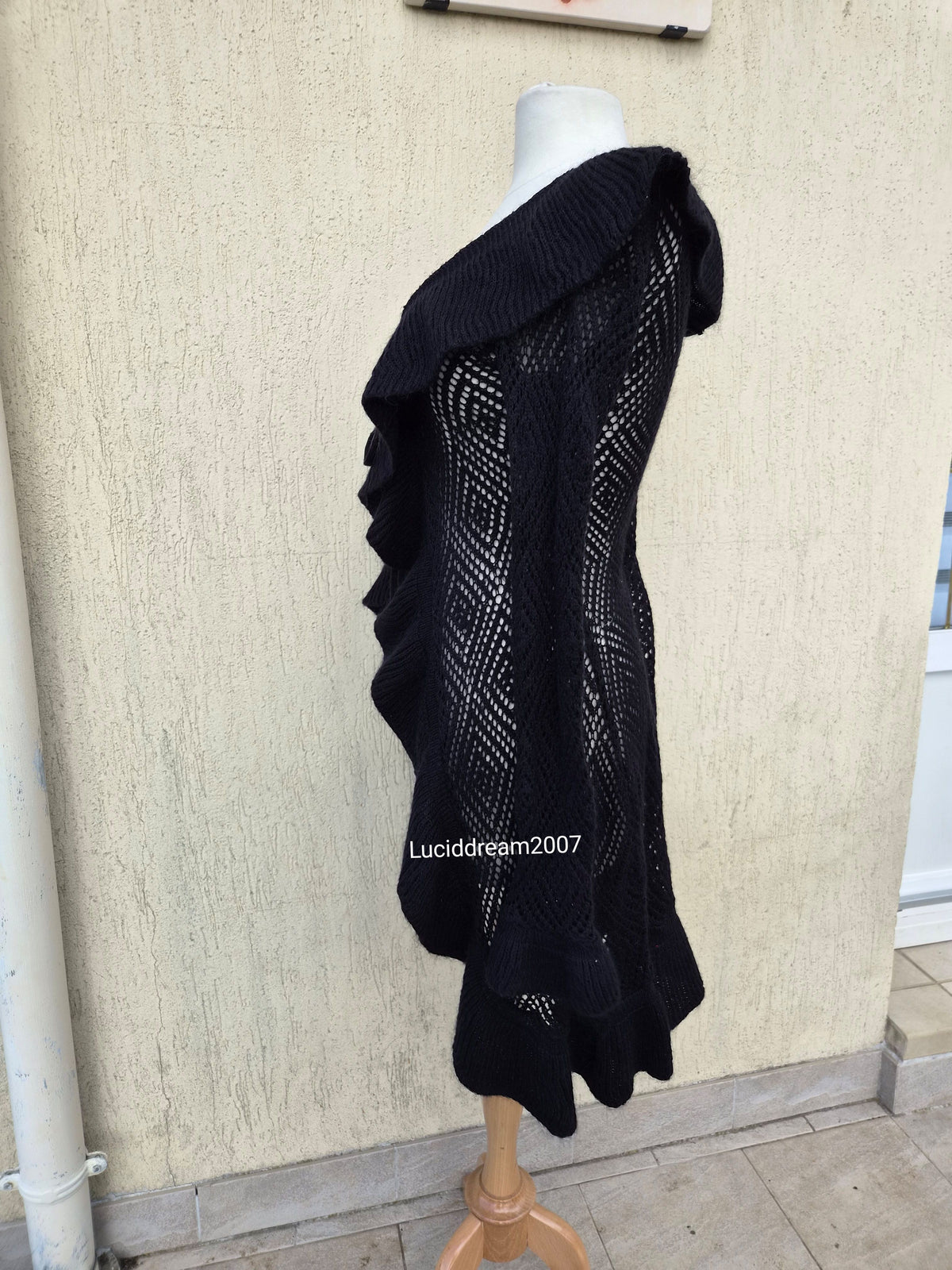 Long cardigan noir