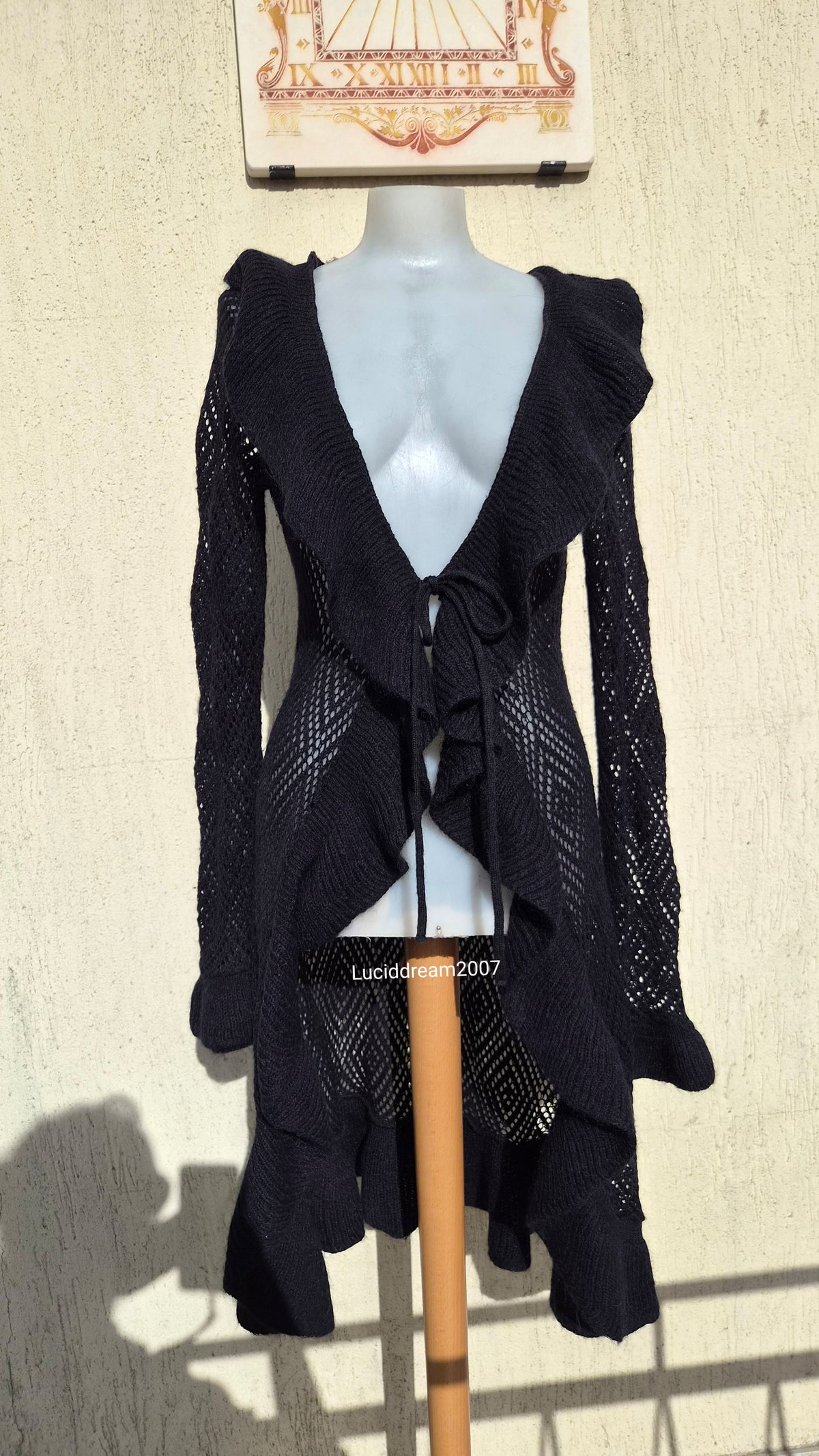 Long cardigan noir
