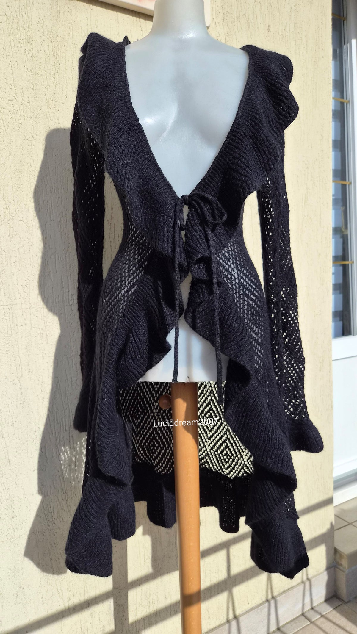 Long cardigan noir