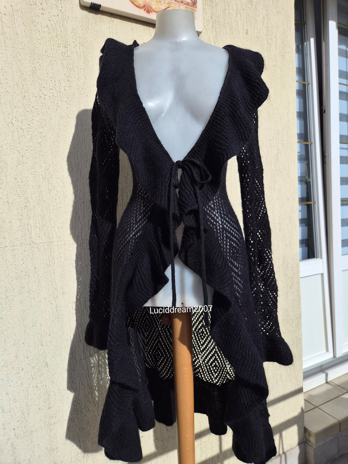 Long cardigan noir