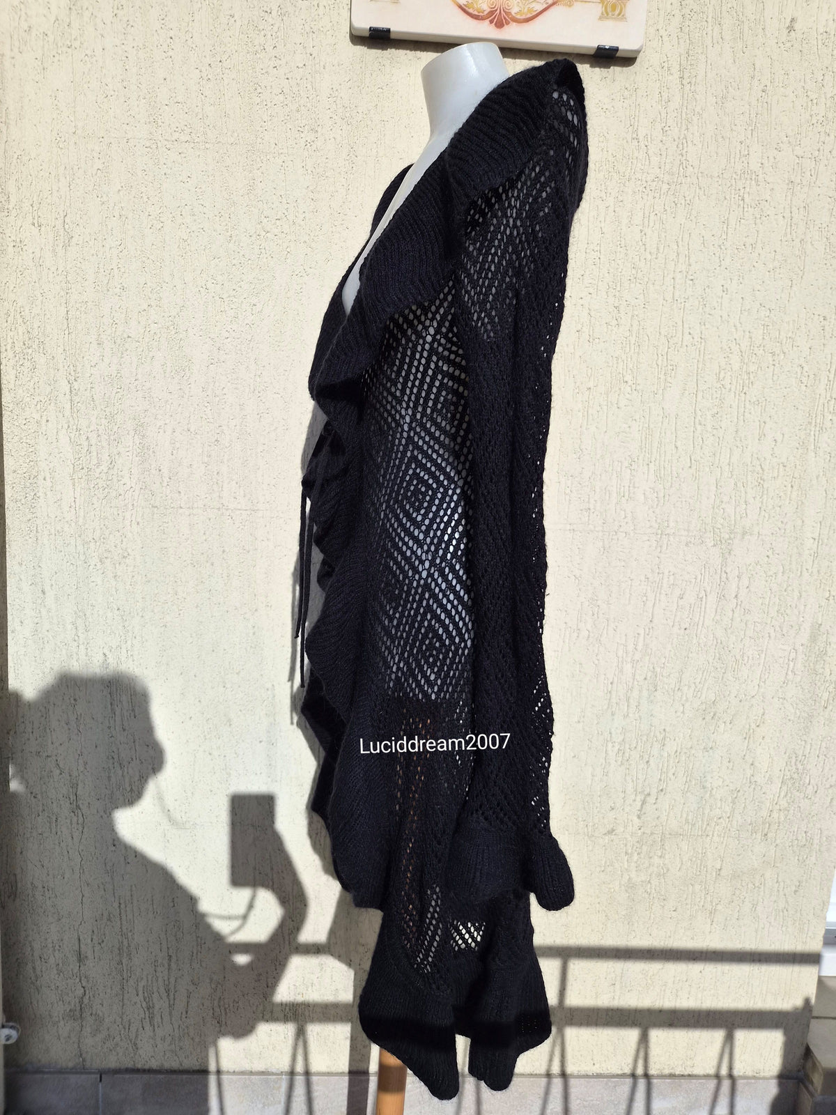 Long cardigan noir