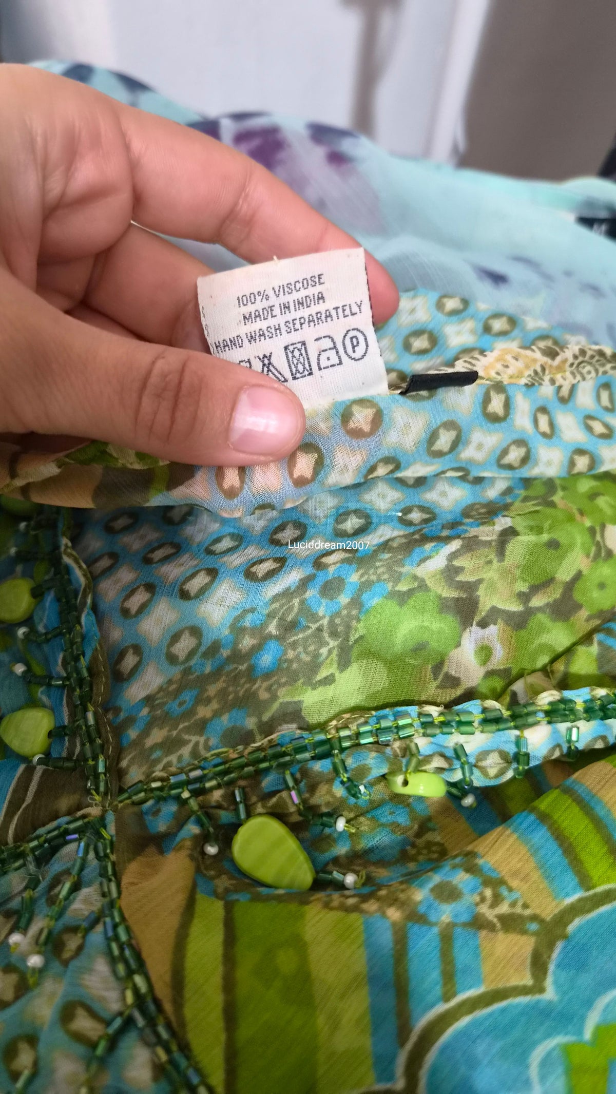Robe de plage tons verts